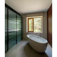 Natural Solid Wood Casement window, 39.5mm glass, Natural wood finish color, High Security, Weather-Resistant.